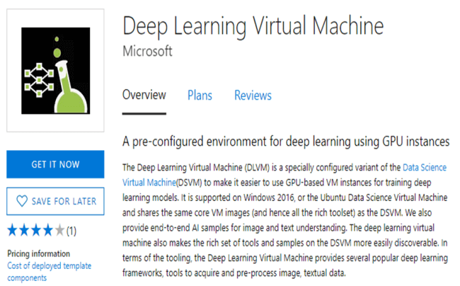 A Deep Learning Machine On Azure From The App Marketplace